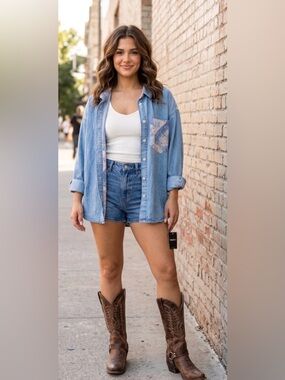 35. F21 Denim Buttondown